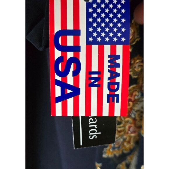 2-Piece Navy Dress  Gold Paisley Jacket - Size 8 - Made In USA elegant classic - Picture 6 of 16